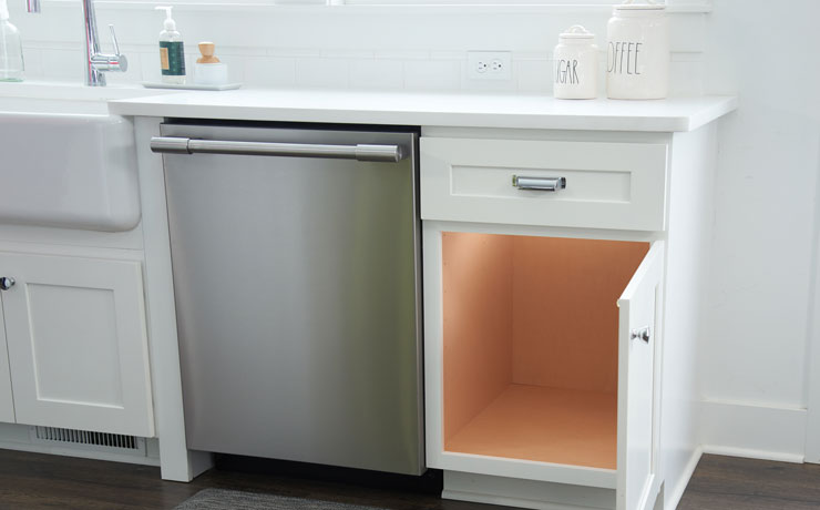 Begin organizing by removing everything from cabinets, closets, etc.